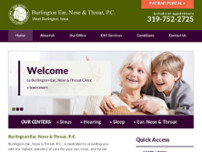 Burlington Ear Nose & Throat Clinic PC website screenshot