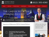 Jeffrey Dean Criminal Defense & DWI Attorney website screenshot