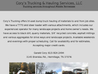 Cory's Hauling and Landscaping website screenshot