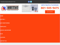 Hartman Heating, Air and Fireplaces website screenshot