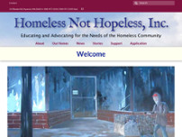 Homeless Not Hopeless Inc. website screenshot