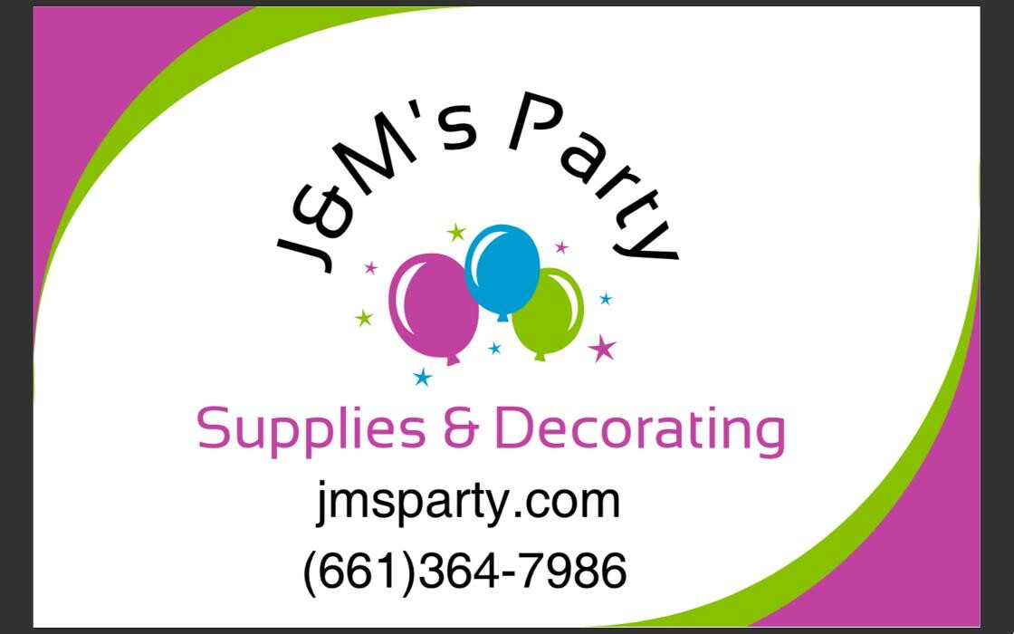 J&M's Party Supplies & Decorating Logo