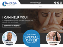 Back to Life Chiropractic website screenshot