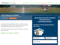 Carroll Memory Gardens website screenshot