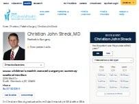 Website Screenshot Christian John Streck, Jr, MD