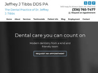 Jeffrey J. Tibbs DDS PA website screenshot