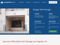 Budget Self Storage website screenshot