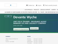 Devante Wyche, Bankers Life Agent website screenshot