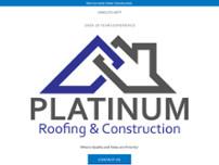 Platinum Roofing & Construction, LLC website screenshot