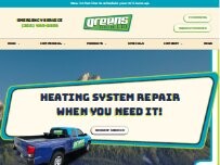 Website Screenshot Greens Heating & Air Conditioning