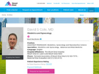 David Cole, MD - Maternal Fetal Evaluation Unit website screenshot