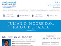 Screenshot for https://www.hollywooddermatology.com/our-team-members/julian-o-moore-d-o-f-o-c-d/