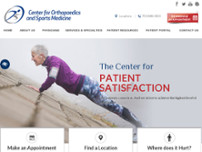 Center for Orthpaedic and Sports Medicine website screenshot