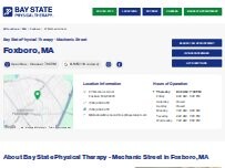 Website Screenshot Bay State Physical Therapy - Mechanic Street