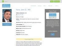 Website Screenshot Nora, John D., MD, FACS