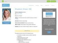 Website Screenshot Shepherd, Kristen, MD, FACOG