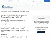 Website Screenshot MUSC Health Floyd Medical Group - Florence Medical Pavilion A