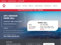 Website Screenshot AFC Urgent Care Denver Park Hill