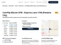 Website Screenshot CoinFlip Bitcoin ATM - Express Lane #796 (Panama City)