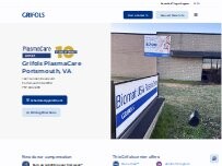 Website Screenshot Grifols PlasmaCare Donation Center