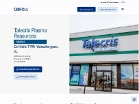 Website Screenshot Grifols Talecris - Plasma Donation Center