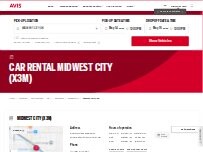 Website Screenshot Avis Car Rental