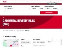 Website Screenshot Avis Car Rental