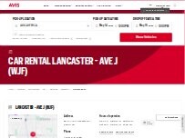 Website Screenshot Avis Car Rental