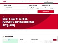Website Screenshot Avis Car Rental
