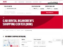Website Screenshot Avis Car Rental