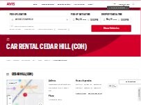 Website Screenshot Avis Car Rental