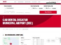 Website Screenshot Avis Car Rental