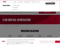 Website Screenshot Avis Car Rental