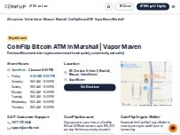 Website Screenshot CoinFlip Bitcoin ATM - Vapor Maven (Marshall)