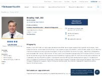Website Screenshot Bradley Hall, DO
