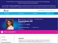 Website Screenshot Farrah Munir, DO
