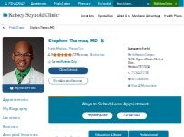 Website Screenshot Stephen Thomas, MD