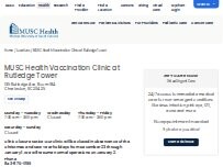 Website Screenshot MUSC Health Vaccination Clinic at Rutledge Tower
