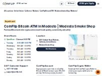 Website Screenshot CoinFlip Bitcoin ATM - Modesto Smoke Shop (Modesto)