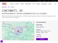 Website Screenshot TK Elevator Cincinnati