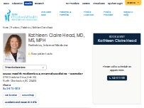Website Screenshot Kathleen Claire Head, M.D., MS, MPH