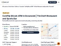 Website Screenshot CoinFlip Bitcoin ATM - The Draft Restaurant and Sports Bar (Oceanside)