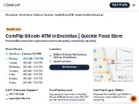 Website Screenshot CoinFlip Bitcoin ATM - Quickie Food Store (Encinitas)