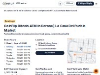 Website Screenshot CoinFlip Bitcoin ATM - La Casa Del Pueblo Market (Corona)