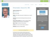 Website Screenshot Shoemaker, Steven, MD
