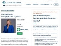 Website Screenshot Melissa Moody - Mortgage Lender - Northwest Bank