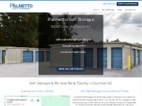 Website Screenshot Palmetto Self Storage of Sumter